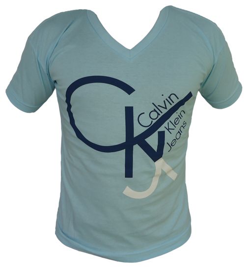 CamisaGolaV Calvin Klein Azul Bebê MOD:70769(pronta entrega)